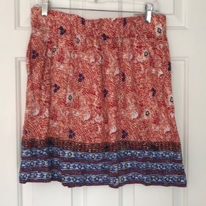 Elastic waist batik skirt